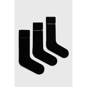 Ponožky Emporio Armani Underwear 3-pack pánské, černá barva