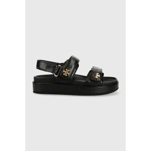 Kožené sandály Tory Burch Kira Sport dámské, černá barva, 144328-001