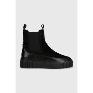 Semišové boty Gant Snowmont dámské, černá barva, na platformě, zateplené, 27553371.G00