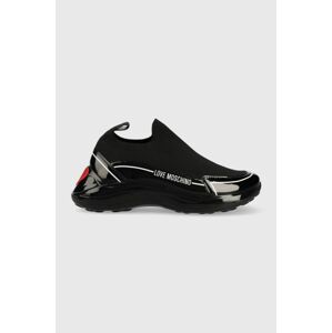 Sneakers boty Love Moschino černá barva, JA15186G1HIY300A