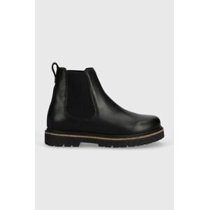 Kožené kotníkové boty Birkenstock Highwood dámské, černá barva, na plochém podpatku, 1025781