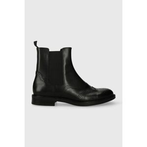 Kožené kotníkové boty Vagabond Shoemakers AMINA dámské, černá barva, na plochém podpatku, 5603.101.20