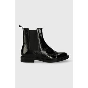 Kožené kotníkové boty Vagabond Shoemakers AMINA dámské, černá barva, na plochém podpatku, 5603.160.20