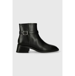 Kožené kotníkové boty Vagabond Shoemakers BLANCA dámské, černá barva, na plochém podpatku, 5617.301.20
