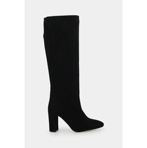 Semišové boty Jonak CALIME VELOURS dámské, černá barva, na podpatku, 6000598