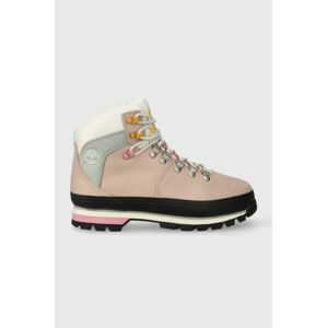 Kožené workery Timberland Euro Hiker F/L WP Boot dámské, béžová barva, na plochém podpatku, lehce zateplené, TB0A5QTNDR11