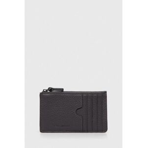 Kožená peněženka Coccinelle šedá barva