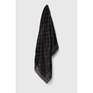 Šátek z vlněné směsi Moschino černá barva, hladký