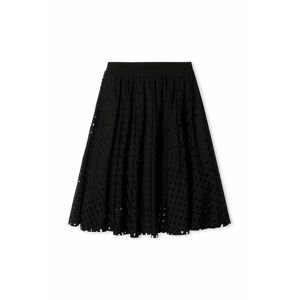 Dětská sukně Dkny černá barva, mini, áčková