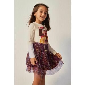 Dětská sukně Mayoral vínová barva, mini, áčková
