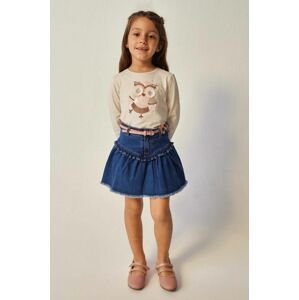 Dětská riflová sukně Mayoral tmavomodrá barva, mini, áčková