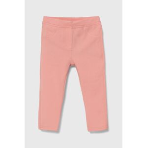 Dětské kalhoty United Colors of Benetton růžová barva, hladké