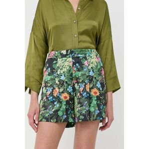 Kraťasy MAX&Co. dámské, zelená barva, vzorované, high waist