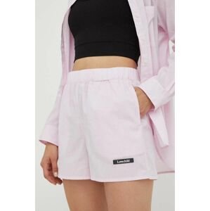 Bavlněné šortky Lovechild růžová barva, s aplikací, high waist