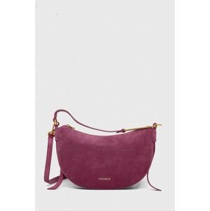 Semišová kabelka Coccinelle růžová barva