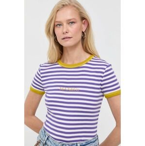 Bavlněné tričko MAX&Co. fialová barva