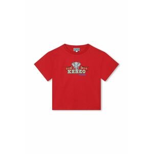 Dětské bavlněné tričko Kenzo Kids červená barva, s potiskem