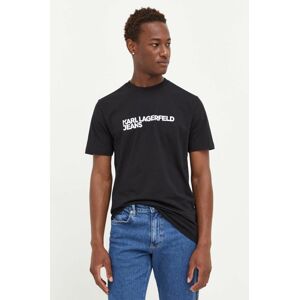 Bavlněné tričko Karl Lagerfeld Jeans černá barva, s potiskem