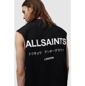 Bavlněné tričko AllSaints Underground černá barva