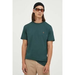 Bavlněné tričko Les Deux zelená barva