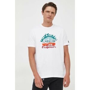 Bavlněné tričko Paul&Shark bílá barva, s potiskem