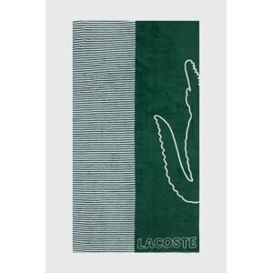 Bavlněný ručník Lacoste zelená barva