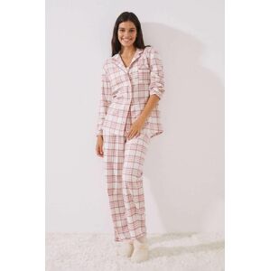 Bavlněné pyžamo women'secret Mix & Match Nordic Xmas bílá barva, bavlněná