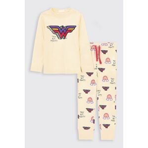 Dětské bavlněné pyžamo Coccodrillo béžová barva