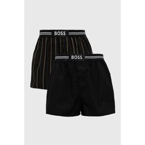 Bavlněné boxerky BOSS 2-pack černá barva