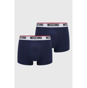 Boxerky Moschino Underwear 2-pack pánské, tmavomodrá barva