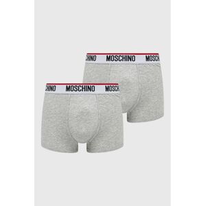 Boxerky Moschino Underwear 2-pack pánské, šedá barva