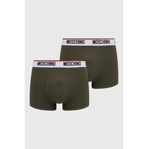 Boxerky Moschino Underwear 2-pack pánské, zelená barva