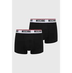 Boxerky Moschino Underwear 2-pack pánské, černá barva