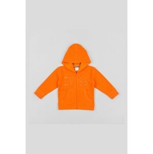 Dětská mikina zippy oranžová barva, s kapucí, s potiskem