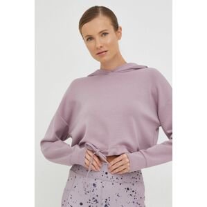 Mikina Outhorn dámská, fialová barva, s kapucí, hladká