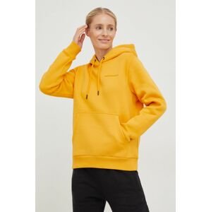 Mikina Peak Performance dámská, žlutá barva, s kapucí, hladká