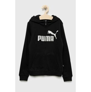 Dětská mikina Puma černá barva, s potiskem