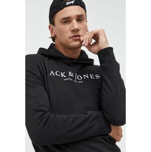Mikina Premium by Jack&Jones pánská, černá barva, s kapucí, hladká