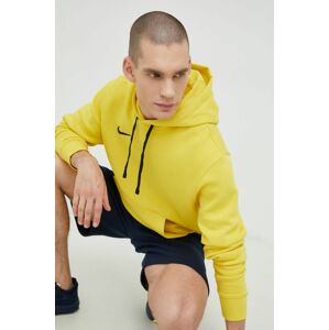 Mikina Nike pánská, žlutá barva, s kapucí, hladká