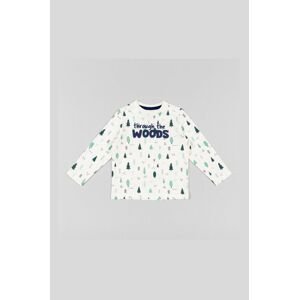 Dětská bavlněná košile s dlouhým rukávem zippy béžová barva, s potiskem