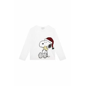 Dětská bavlněná košile s dlouhým rukávem Marc Jacobs X The Peanuts bílá barva