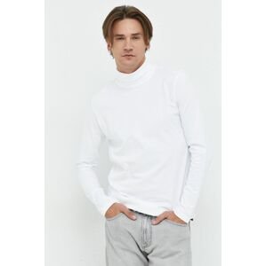 Bavlněné tričko s dlouhým rukávem Premium by Jack&Jones bílá barva