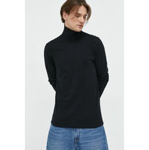 Bavlněné tričko s dlouhým rukávem Premium by Jack&Jones černá barva