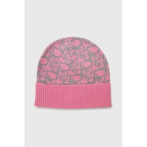 Čepice z vlněné směsi Pinko růžová barva, z tenké pleteniny