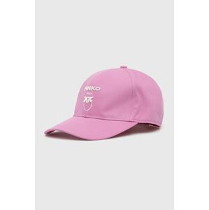 Bavlněná čepice Pinko růžová barva, s aplikací