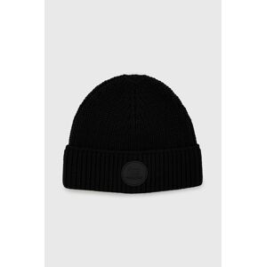 Vlněný klobouk Woolrich černá barva,