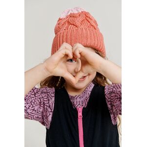 Dětska čepice Reima oranžová barva, z husté pleteniny, vlněná