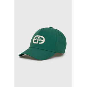 Čepice Emporio Armani zelená barva, s aplikací