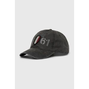 Bavlněná baseballová čepice Aeronautica Militare šedá barva, s aplikací
