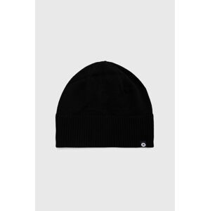 Vlněný klobouk Marmot černá barva, z tenké pleteniny